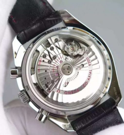 Replica Omega Speedmaster Moonwatch Chrono Dark Side Of The Moon Leather A9300 - Image 5