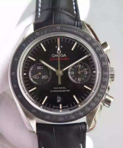 Replica Omega Speedmaster Moonwatch Chrono Dark Side Of The Moon Leather A9300