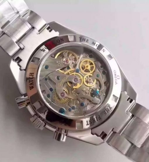 Replica Omega Speedmaster MoonWatch Black Dial SS Bracelet Manual Winding Chrono Movement - Image 4
