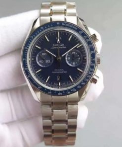 Replica Omega Speedmaster Moonwatch Co-Axial Blue Dial SS Bracelet A9300