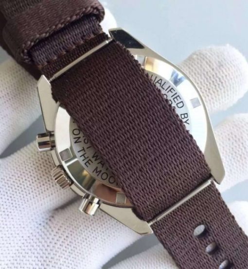 Replica Omega Speedmaster Moonwatch Apollo 11 45th anniversary Limited Brown Dial Nylon Strap - Image 6