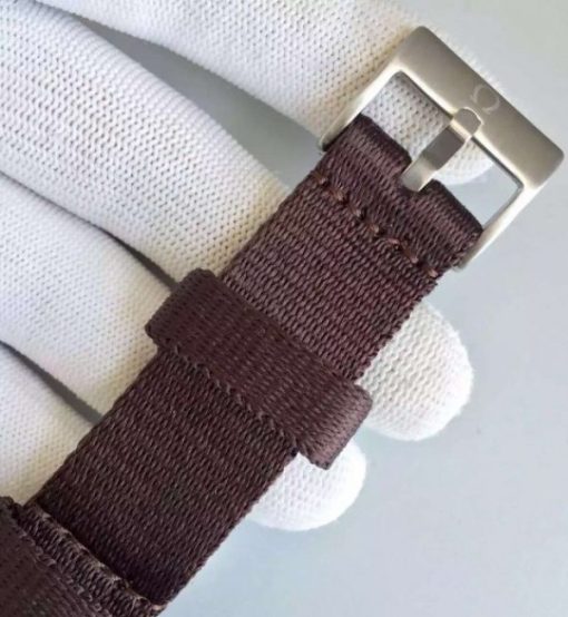 Replica Omega Speedmaster Moonwatch Apollo 11 45th anniversary Limited Brown Dial Nylon Strap - Image 7