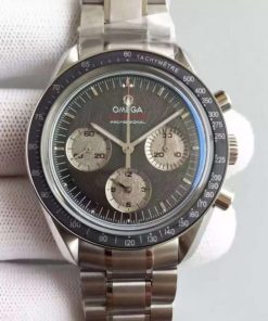 Replica Omega Speedmaster Apollo 17 40th anniversary Gray Dial SS Bracelet Manual Winding