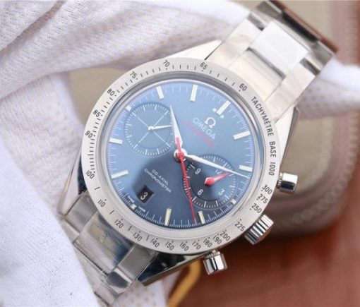 Replica Omega OMF Speedmaster 57 Co-Axial Blue Dial SS Bracelet A9300 - Image 2