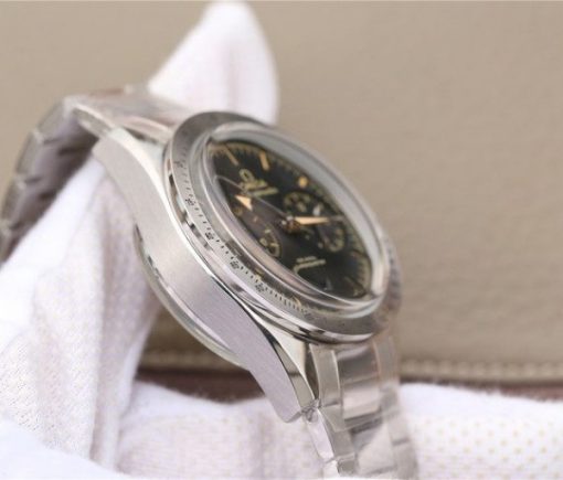 Replica Omega OMF Speedmaster 57 Co-Axial Black Dial Brown Markers SS Bracelet A9300 - Image 5