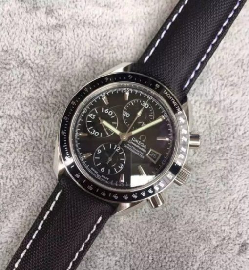 Replica Omega Speedmaster 3210.50.00 Black Dial/Bezel Black Nylon Strap - Image 2