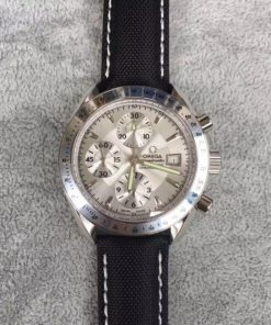 Replica Omega Speedmaster 3211 Silver Dial Black Nylon Strap A7750