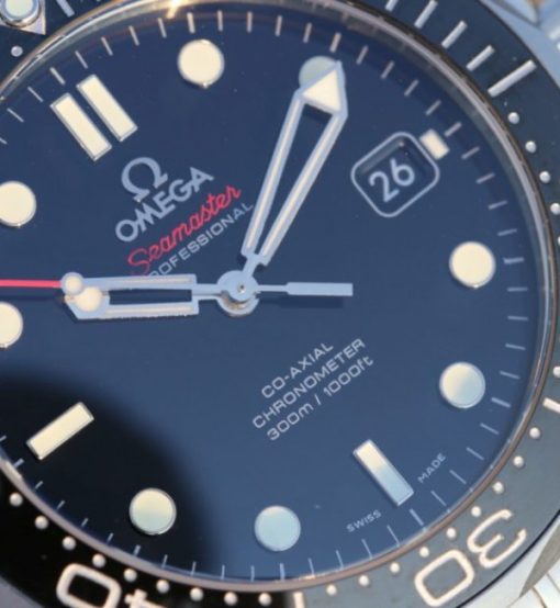 Replica Omega OMF Seamaster 300M Chronometer SS Black SS Bracelet A2824 - Image 3