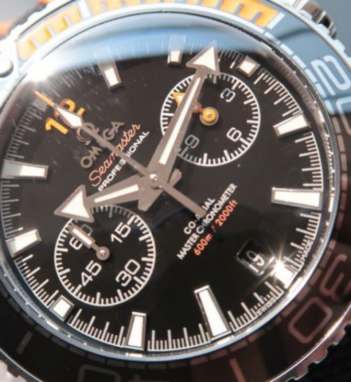 Replica Omega OMF Planet Ocean Master Chronometer SS Black/Orange Bezel Black Dial Nylon A9900 - Image 2
