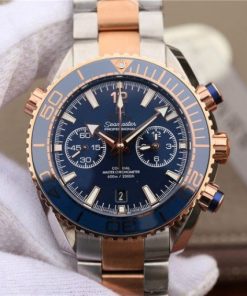 Replica Omega OMF Planet Ocean Master Chronometer SS/RG Blue Polished Bezel Blue Dial SS/RG Bracelet A9901