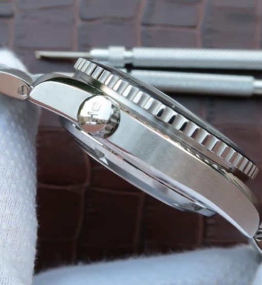 Replica Omega Seamaster Planet Ocean Chrono 45mm Black Dial Silver Markers SS Bracelet A7750 - Image 5