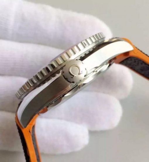 Replica Omega OMF Planet Ocean 42mm Black/Orange Bezel Black Dial Nylon Strap A8900 - Image 2