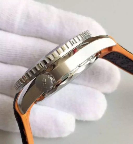 Replica Omega OMF Planet Ocean 42mm Black/Orange Bezel Black Dial Nylon Strap A8900 - Image 3