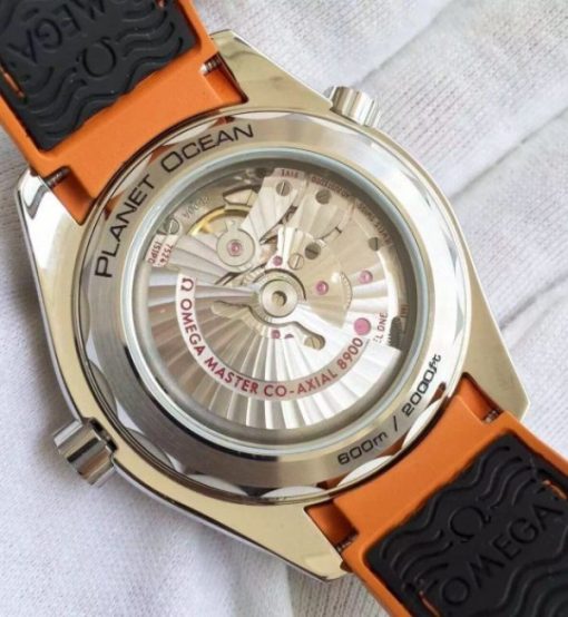 Replica Omega OMF Planet Ocean 42mm Black/Orange Bezel Black Dial Nylon Strap A8900 - Image 4
