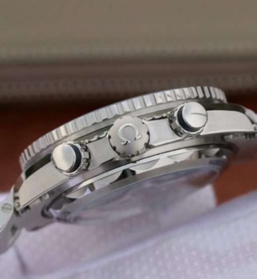 Replica Omega OMF Planet Ocean Master Chronometer Blue LiquidMetal SS Bracelet A9900 - Image 4