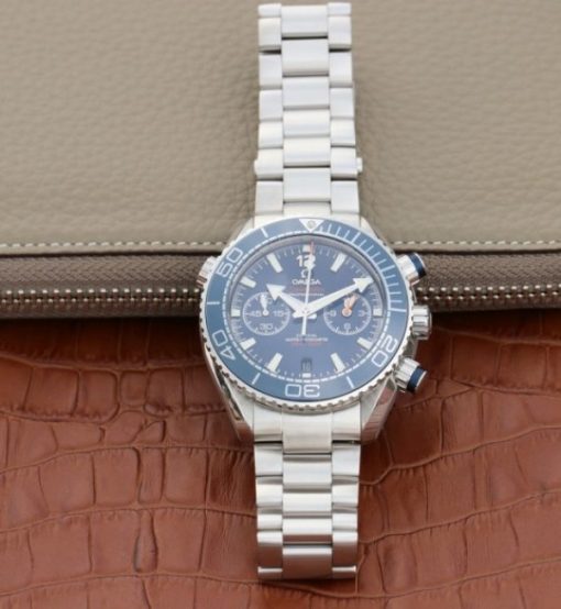 Replica Omega OMF Planet Ocean Master Chronometer Blue LiquidMetal SS Bracelet A9900 - Image 8