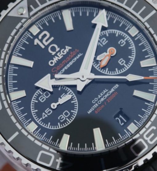 Replica Omega OMF Planet Ocean Master Chronometer Black LiquidMetal Leather Strap A9900 - Image 2