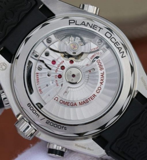 Replica Omega OMF Planet Ocean Master Chronometer Black LiquidMetal Leather Strap A9900 - Image 6