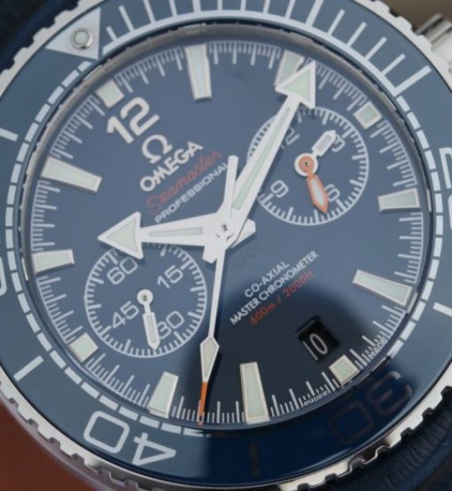 Replica Omega Planet Ocean Master Chronometer OMF Blue LiquidMetal Blue Leather A9900 - Image 2