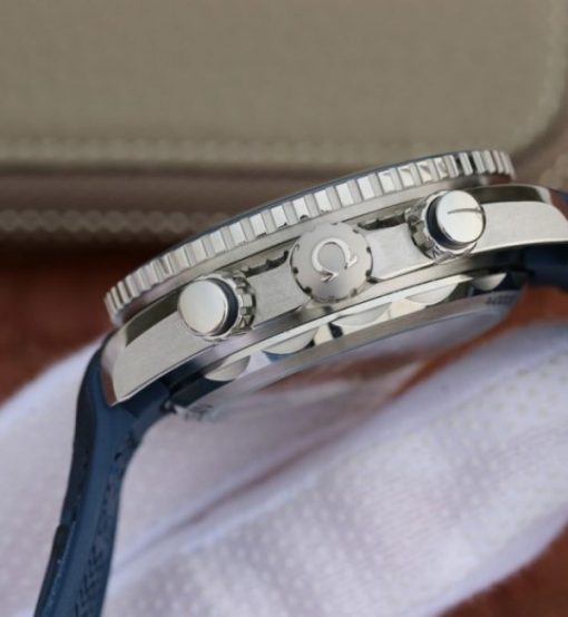 Replica Omega Planet Ocean Master Chronometer OMF Blue LiquidMetal Blue Leather A9900 - Image 4