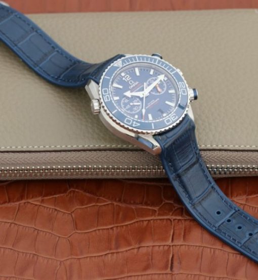 Replica Omega Planet Ocean Master Chronometer OMF Blue LiquidMetal Blue Leather A9900 - Image 8