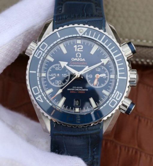 Replica Omega Planet Ocean Master Chronometer OMF Blue LiquidMetal Blue Leather A9900