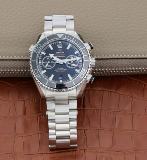 Replica Omega Planet Ocean Master Chronometer OMF Black LiquidMetal SS Bracelet A9900 - Image 8