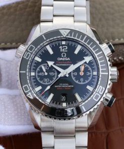 Replica Omega Planet Ocean Master Chronometer OMF Black LiquidMetal SS Bracelet A9900