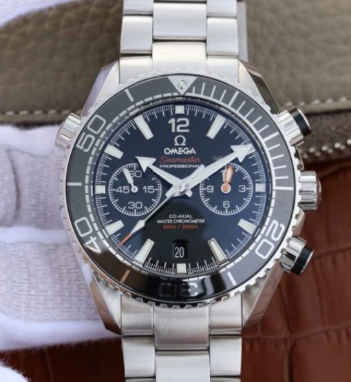 Replica Omega Planet Ocean Master Chronometer OMF Black LiquidMetal SS Bracelet A9900