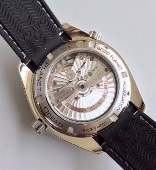 Replica Omega Planet Ocean SS GMT Black Dial Silver Markers Black Rubber Strap A8605 - Image 5