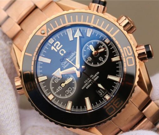 Replica Omega OMF Planet Ocean Master Chronometer RG Black Bezel Black Dial RG Bracelet A9901 - Image 3