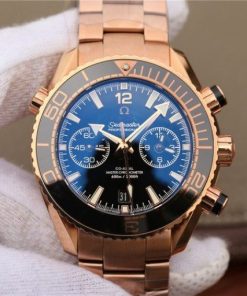 Replica Omega OMF Planet Ocean Master Chronometer RG Black Bezel Black Dial RG Bracelet A9901