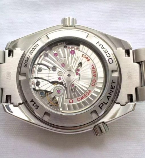 Replica Omega Planet Ocean SS GMT Black Dial Orange Markers SS Bracelet A8605 - Image 6