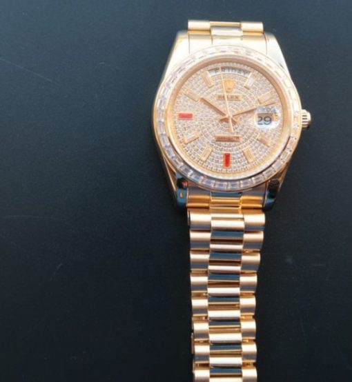 Replica Rolex Day-Date 218399 YG Full Diamonds A3255 - Image 7