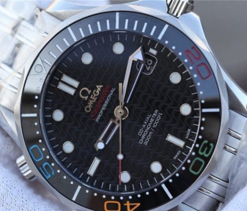 Replica Omega OMF Seamaster 300M Chronometer SS Rio 2016 SS Bracelet A2824 - Image 3
