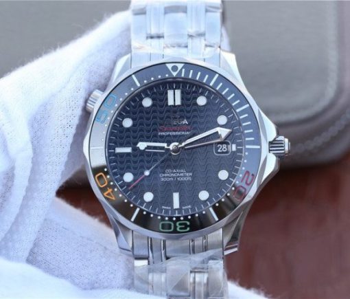 Replica Omega OMF Seamaster 300M Chronometer SS Rio 2016 SS Bracelet A2824