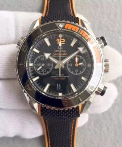 Replica Omega Planet Ocean Master Chronometer Chrono Black Dial Black Nylon Strap A9900