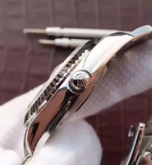 Replica Rolex DateJust 41mm 126334 Fluted Bezel White Dial Diamonds Markers SS Jubilee Bracelet A3235 - Image 4