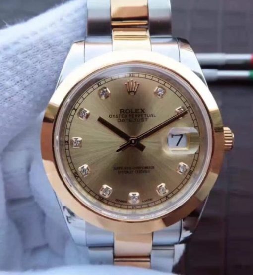 Replica Rolex DateJust 41mm 126331 Noob RG Wrapped RG Dial Diamonds Markers SS/RG Jubilee Bracelet A3235