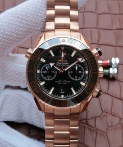 Replica Omega Planet Ocean Master Chronometer RG Black Bezel Black Dial RG Bracelet A9301
