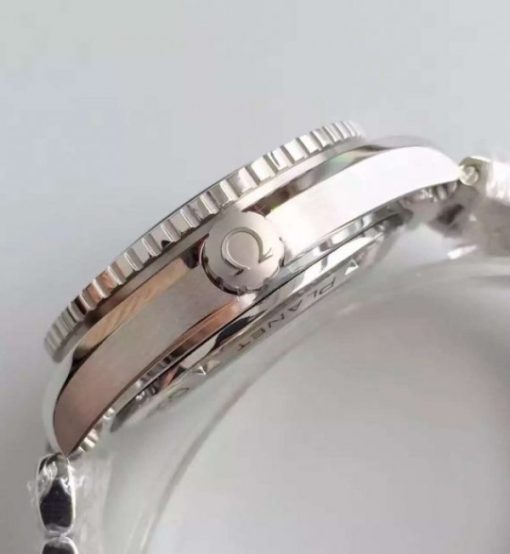 Replica Omega Planet Ocean SS GMT Gray Dial Orange Bezel SS Bracelet A8605 - Image 4