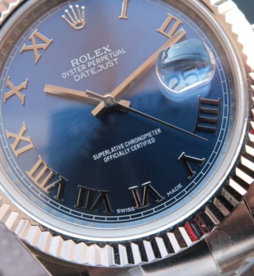 Replica Rolex DateJust 41mm 116334 SS Blue Dial Roman Markers SS Bracelet A3136 - Image 3