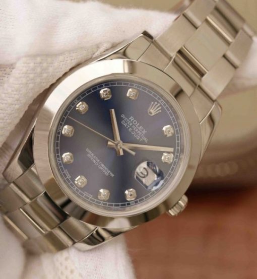 Replica Rolex DateJust 41mm 126300 Noob Blue Dial Diamonds Markers SS Oyster Bracelet A3235 - Image 2