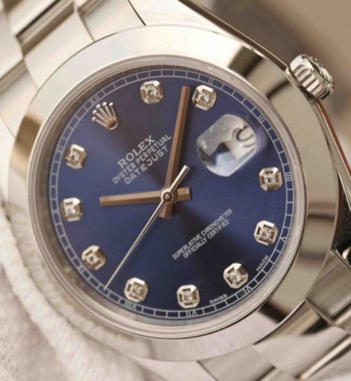 Replica Rolex DateJust 41mm 126300 Noob Blue Dial Diamonds Markers SS Oyster Bracelet A3235 - Image 3