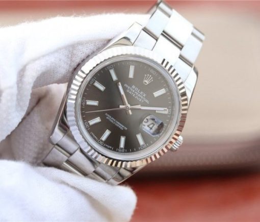 Replica Rolex DateJust 41mm 126300 Noob Black Dial Stick Markers SS Oyster Bracelet A3235 - Image 2