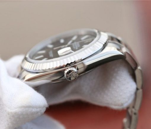 Replica Rolex DateJust 41mm 126300 Noob Black Dial Stick Markers SS Oyster Bracelet A3235 - Image 7