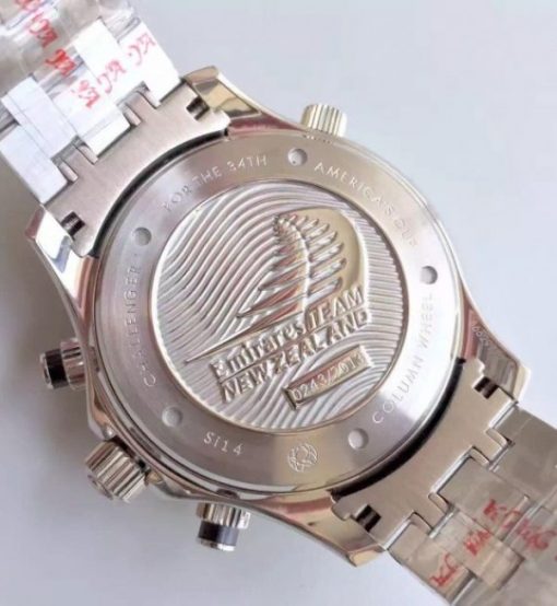 Replica Omega Seamaster 300m Diver SS Black Dial Yellow Inner Bezel SS Bracelet A7753 - Image 6