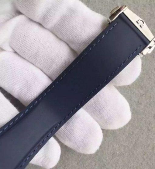 Replica Omega Seamaster Professional Chronograph Blue Bezel Blue Dial Rubber Strap A9900 - Image 6