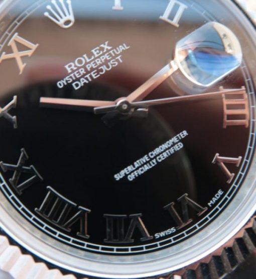 Replica Rolex DateJust 41mm 116334 SS Black Dial Roman Markers SS Bracelet A3136 - Image 3