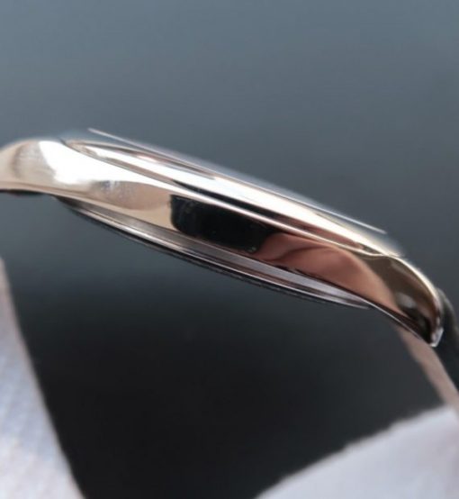 Replica Rolex Cellini Danaos 4243 SS Black Dial Black Leather Strap A2824 - Image 4
